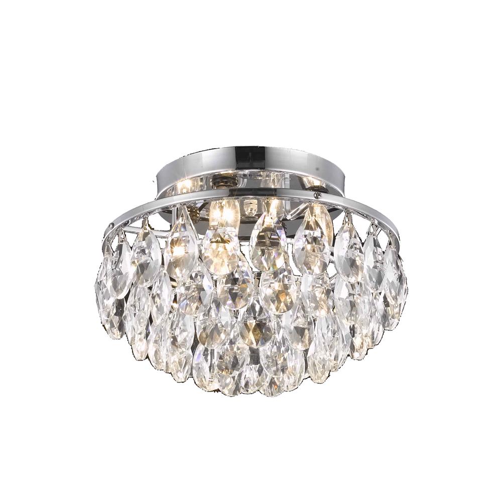 Living District by Elegant Lighting LD9805F14C(872) Clara Collection Flush Mount D14in H9in Lt:4 Chrome Finish